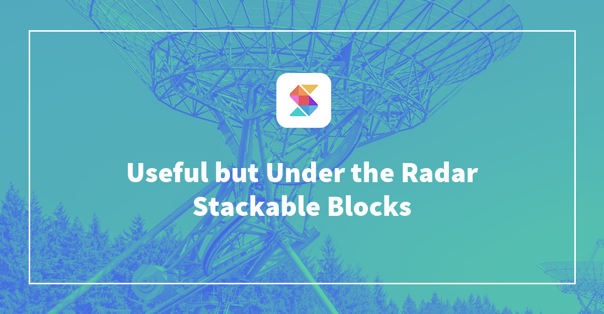 Useful but Under the Radar Stackable Blocks